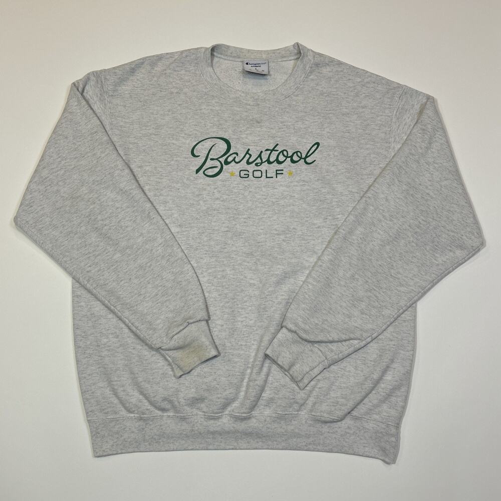 Champion Barstool Sports Golf Crewneck Sweatshirt Men’s Large Gray Pullover